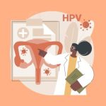 Médecin avec une illustration de l'uterus