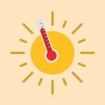 Soleil avec un thermomètre au millieu