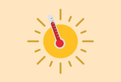 Soleil avec un thermomètre au millieu